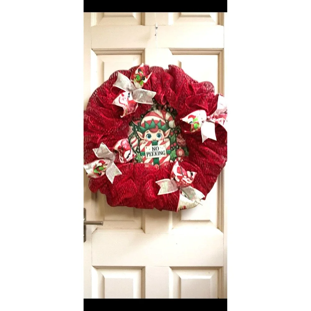 Handmade Mesh Christmas Wreath